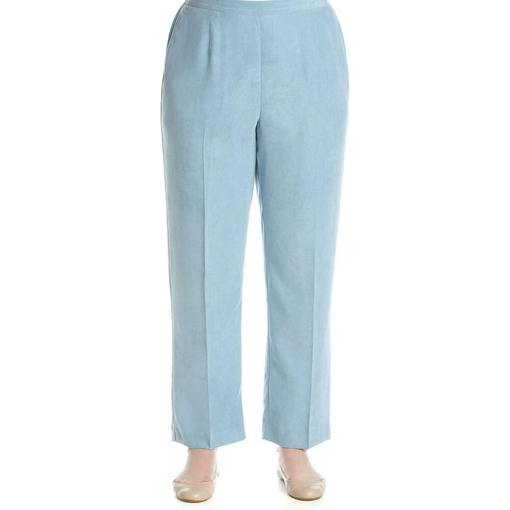 Alfred Dunner Northern Lights Faux Suede Dress Pant - Dove Blue - Size 22W Short